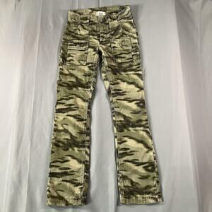 BDG Corduroy‎ Pants Womens 0 Green Camo Cargo Straight Leg Urban Outfitters